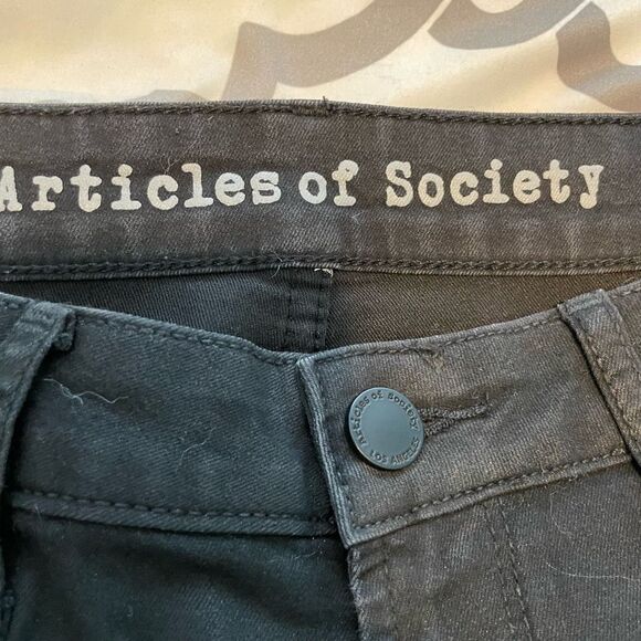Articles of Society Coated Sarah Skinny Jeans Black Stretch Denim 25 - Picture 7 of 12